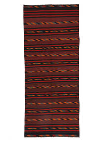 140X333 Tapis Afghan Vintage Kilim D'orient De Couloir Noir/Rouge Foncé (Laine, Afghanistan) Carpetvista