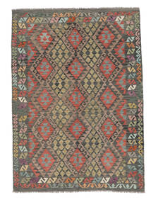 Kelim Afghan Old Style Matot Matto 179X251 Ruskea/Musta Villa, Afganistan Carpetvista