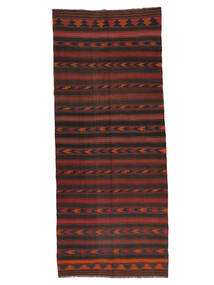  Afghan Vintage Kelim Vloerkleed 150X365 Zwart/Donkerrood Carpetvista