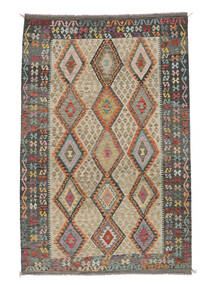 198X312 絨毯 キリム アフガン オールド スタイル オリエンタル 茶色/ダークイエロー (ウール, アフガニスタン) Carpetvista