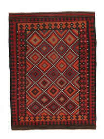  Oriental Afghan Vintage Kilim Rug 207X286 Black/Dark Red Wool, Afghanistan Carpetvista