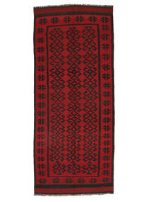  Afghan Vintage Kilim Alfombra 180X416 Vintage De Lana Rojo Oscuro/Negro Carpetvista
