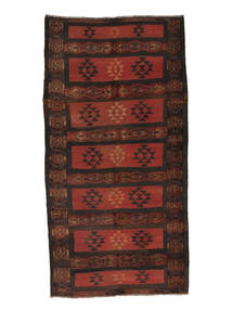 155X312 Tappeto Orientale Afghan Vintage Kilim Passatoie Nero/Rosso Scuro (Lana, Afghanistan) Carpetvista