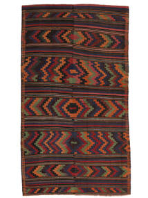  Itämainen Afghan Vintage Kelim Matot Matto 218X370 Musta/Tummanpunainen Villa, Afganistan Carpetvista