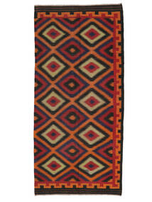  Afghan Vintage Kelim Teppich 144X307 Schwarz/Dunkelrot Carpetvista