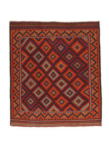  Afghan Vintage Kelim 232X271 Vintage Wollteppich Dunkelrot/Schwarz Groß Carpetvista