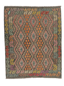  160X194 Kelim Afghan Old Style Vloerkleed Bruin/Zwart Afghanistan Carpetvista