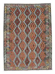  Kilim Afghan Old Style Rug 181X249 Black/Dark Red Carpetvista