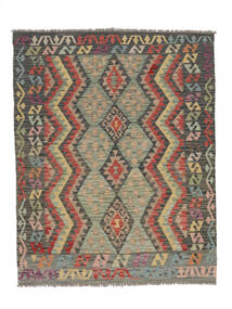 153X189 Kelim Afghan Old Style Tæppe Orientalsk Brun/Sort (Uld, Afghanistan) Carpetvista