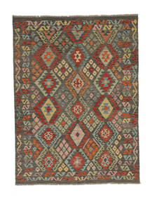 151X201 Kelim Afghan Old Style Tæppe Orientalsk Brun/Sort (Uld, Afghanistan) Carpetvista