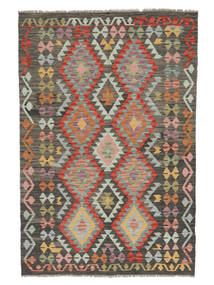 絨毯 キリム アフガン オールド スタイル 128X191 茶色/ブラック (ウール, アフガニスタン)