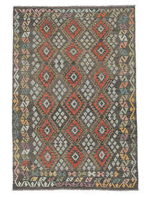 200X299 Kelim Afghan Old Style Vloerkleed Oosters Bruin/Zwart (Wol, Afghanistan) Carpetvista