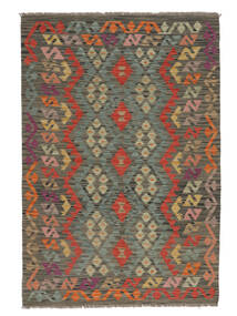  126X185 Kelim Afghan Old Stil Teppich Braun/Schwarz Afghanistan Carpetvista