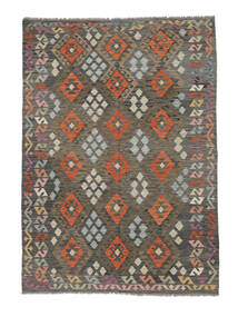 177X247 Kelim Afghan Old Style Matta Orientalisk Brun/Mörkgul (Ull, Afghanistan) Carpetvista