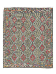  249X299 Kelim Afghan Old Style Matot Matto Tummanvihreä/Tummankeltainen Afganistan Carpetvista