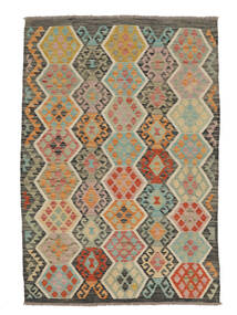 123X180 Kilim Afghan Old Style Rug Oriental Brown/Dark Green (Wool, Afghanistan) Carpetvista