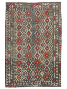  Itämainen Kelim Afghan Old Style Matot Matto 199X301 Musta/Tummankeltainen Villa, Afganistan Carpetvista