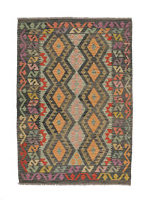 Kelim Afghan Old Style Matta 129X184 Brun/Svart Ull, Afghanistan Carpetvista