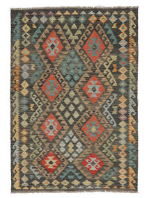 Kelim Afghan Old Style Matta 123X186 Brun/Svart Ull, Afghanistan Carpetvista