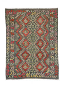 149X199 Kelim Afghan Old Style Matta Orientalisk Mörkgul/Svart (Ull, Afghanistan) Carpetvista