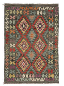 絨毯 キリム アフガン オールド スタイル 122X176 ブラック/茶色 (ウール, アフガニスタン)