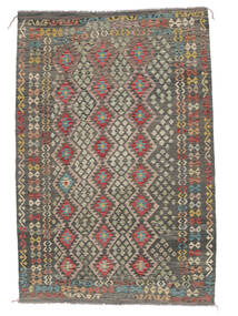 197X295 絨毯 オリエンタル キリム アフガン オールド スタイル ブラック/ダークイエロー (ウール, アフガニスタン) Carpetvista