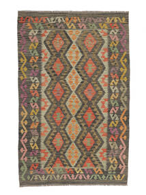絨毯 キリム アフガン オールド スタイル 122X191 茶色/ブラック (ウール, アフガニスタン)