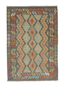 123X178 Tapis D'orient Kilim Afghan Old Style Marron/Jaune Foncé (Laine, Afghanistan) Carpetvista
