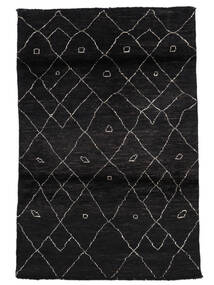  Contemporary Design Rug 117X180 Wool Black Small Carpetvista
