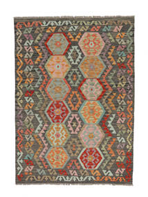  Kelim Afghan Old Style Vloerkleed 134X188 Bruin/Groen Carpetvista