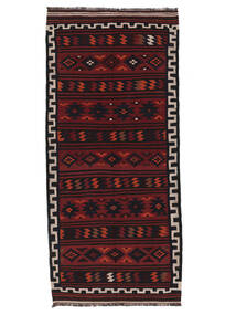  Afghan Vintage Kelim 132X293 Vintage Ullteppe Svart/Mørk Rød Lite Carpetvista