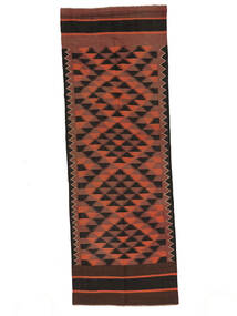 Afghan Vintage Kelim Teppich 120X353 Läufer Dunkelrot/Schwarz Wolle, Afghanistan Carpetvista