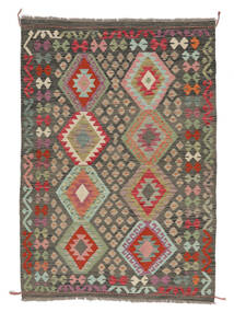 132X186 Kelim Afghan Old Style Matta Orientalisk Brun/Mörkgul (Ull, Afghanistan) Carpetvista
