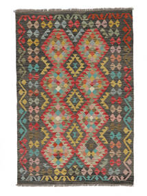 117X173 絨毯 オリエンタル キリム アフガン オールド スタイル 黒/茶 (ウール, アフガニスタン)