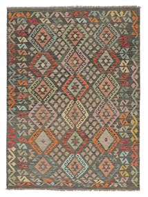 Kelim Afghan Old Style Teppe 154X205 Brun/Svart Ull, Afghanistan Carpetvista