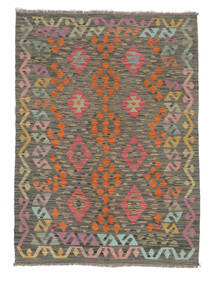  Orientalischer Kelim Afghan Old Stil Teppich 127X173 Braun/Dunkelgelb Wolle, Afghanistan Carpetvista