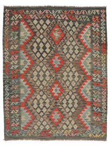 Kelim Afghan Old Style Matot Matto 152X195 Ruskea/Tummankeltainen Villa, Afganistan Carpetvista