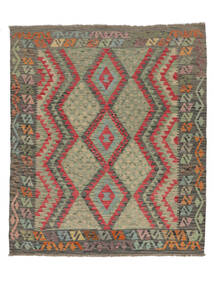 168X195 Kilim Afghan Old Style Rug Oriental Dark Yellow/Dark Green (Wool, Afghanistan) Carpetvista