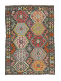  129X180 Kelim Afghan Old Style Matot Matto Ruskea/Tummanpunainen Afganistan Carpetvista