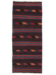  Orientalsk Afghan Vintage Kelim Teppe 100X235Løpere Svart/Mørk Rød Ull, Afghanistan Carpetvista