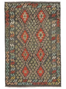  Kelim Afghan Old Style Matot 125X187 Musta/Tummankeltainen Carpetvista