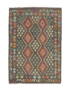  125X182 Kelim Afghan Old Style Matot Matto Ruskea/Vihreä Afganistan Carpetvista