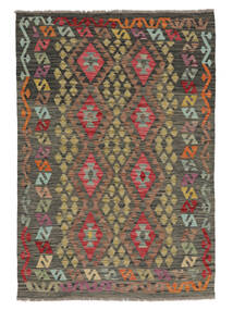  Orientalsk Kelim Afghan Old Style Teppe 119X172 Brun/Svart Ull, Afghanistan Carpetvista