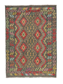  126X177 Kelim Afghan Old Style Teppe Brun/Svart Afghanistan Carpetvista