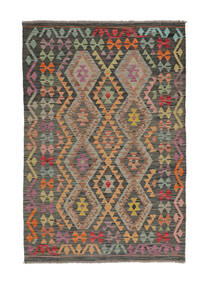  122X182 Kelim Afghan Old Style Matot Matto Ruskea/Musta Afganistan Carpetvista