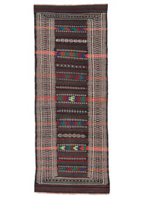 110X278 Tappeto Afghan Vintage Kilim Orientale Passatoie Nero/Marrone (Lana, Afghanistan) Carpetvista