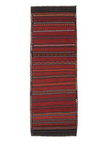 Afghan Vintage Kelim 97X270 Hallmatta Mörkröd/Svart Ull, Afghanistan Carpetvista