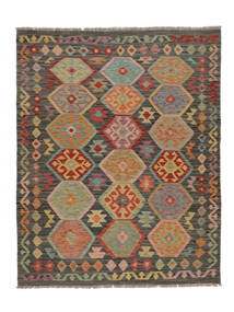 Tapis Kilim Afghan Old Style 154X193 Marron/Noir (Laine, Afghanistan)