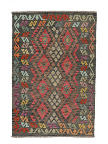 絨毯 キリム アフガン オールド スタイル 123X183 ブラック/茶色 (ウール, アフガニスタン)
