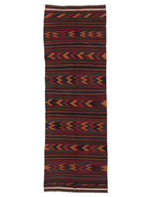 114X331 Afghan Vintage Kilim Rug Oriental Runner
 Black/Dark Red (Wool, Afghanistan) Carpetvista